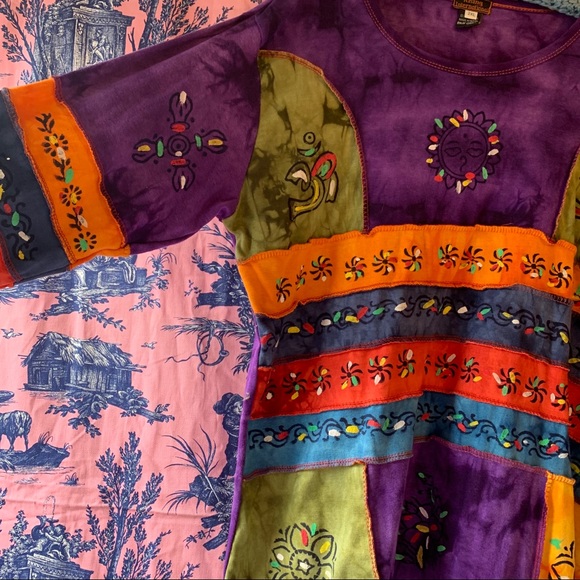 Vintage Hippie Patchwork Longsleeve - Picture 2 of 4